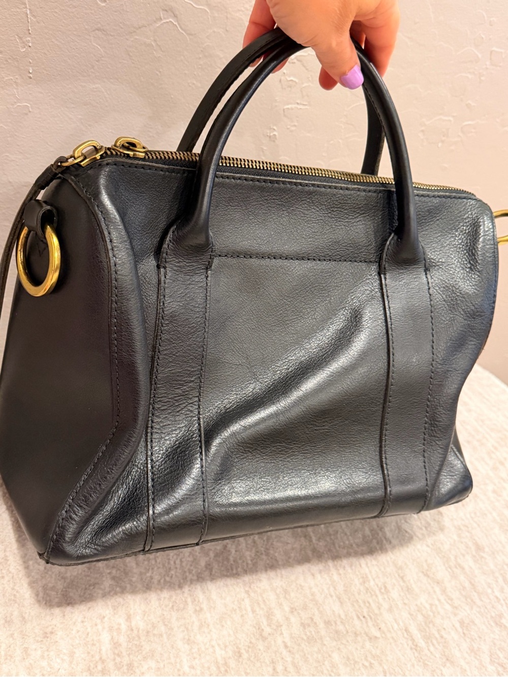 Madewell Black Leather Satchel Bag #401 - Picture 5 of 16